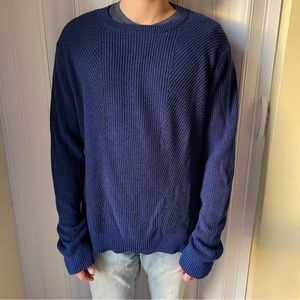 Ted Baker London Mixme Directional Rib Crew Sweater Blue Men’s 6 2XL 2X XXL